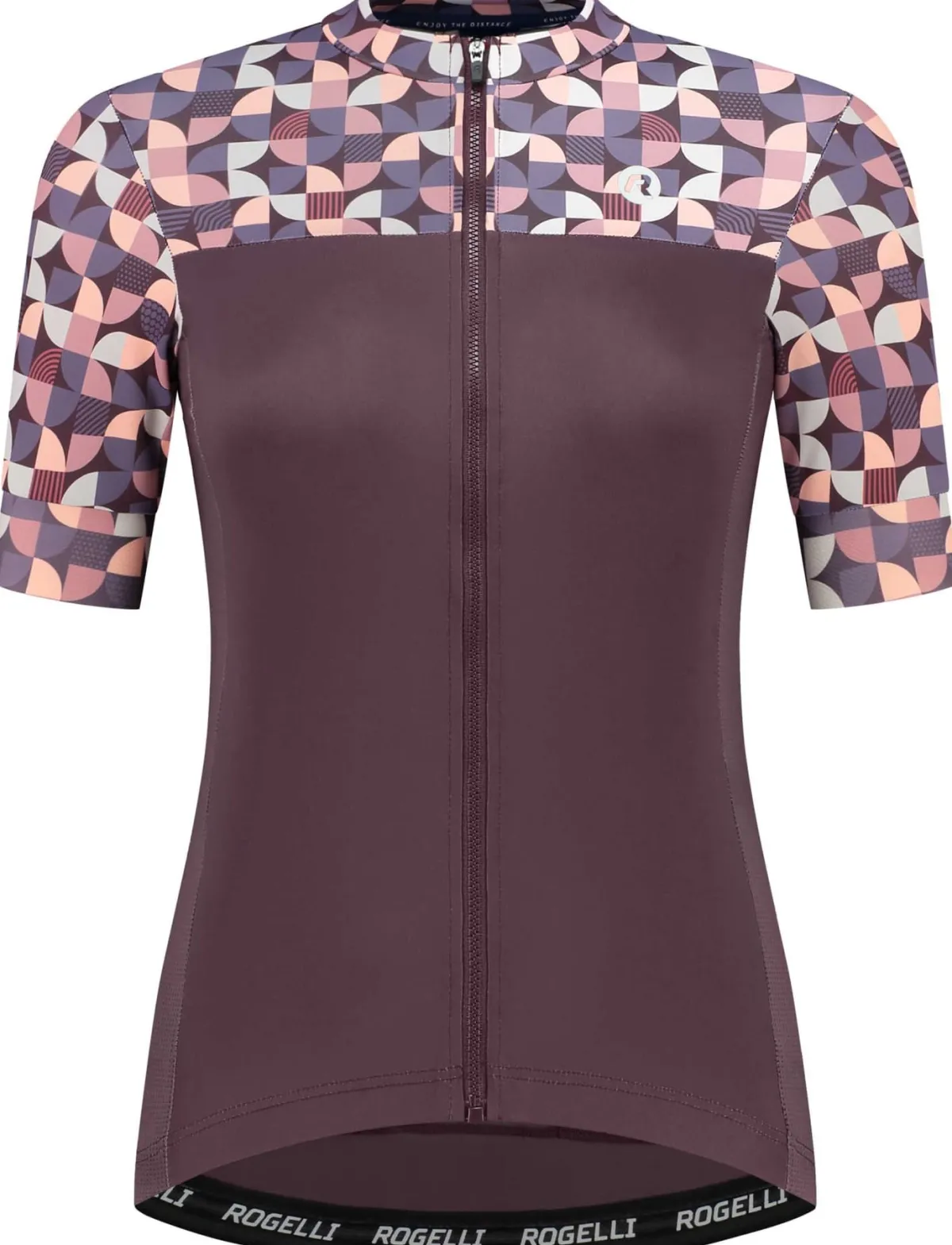 Rogelli Łyżworolki | Wszystkie Produkty<DamskakoszulkakolarskaESSENTIALGRAPHICzkrótkimrękawem,bordowo-koralowa