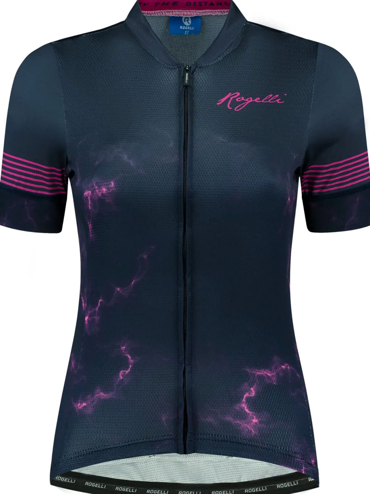 Rogelli Łyżworolki | Wszystkie Produkty<DamskakoszulkarowerowaMARBLEzkrótkimrękawem,niebiesko-różowa