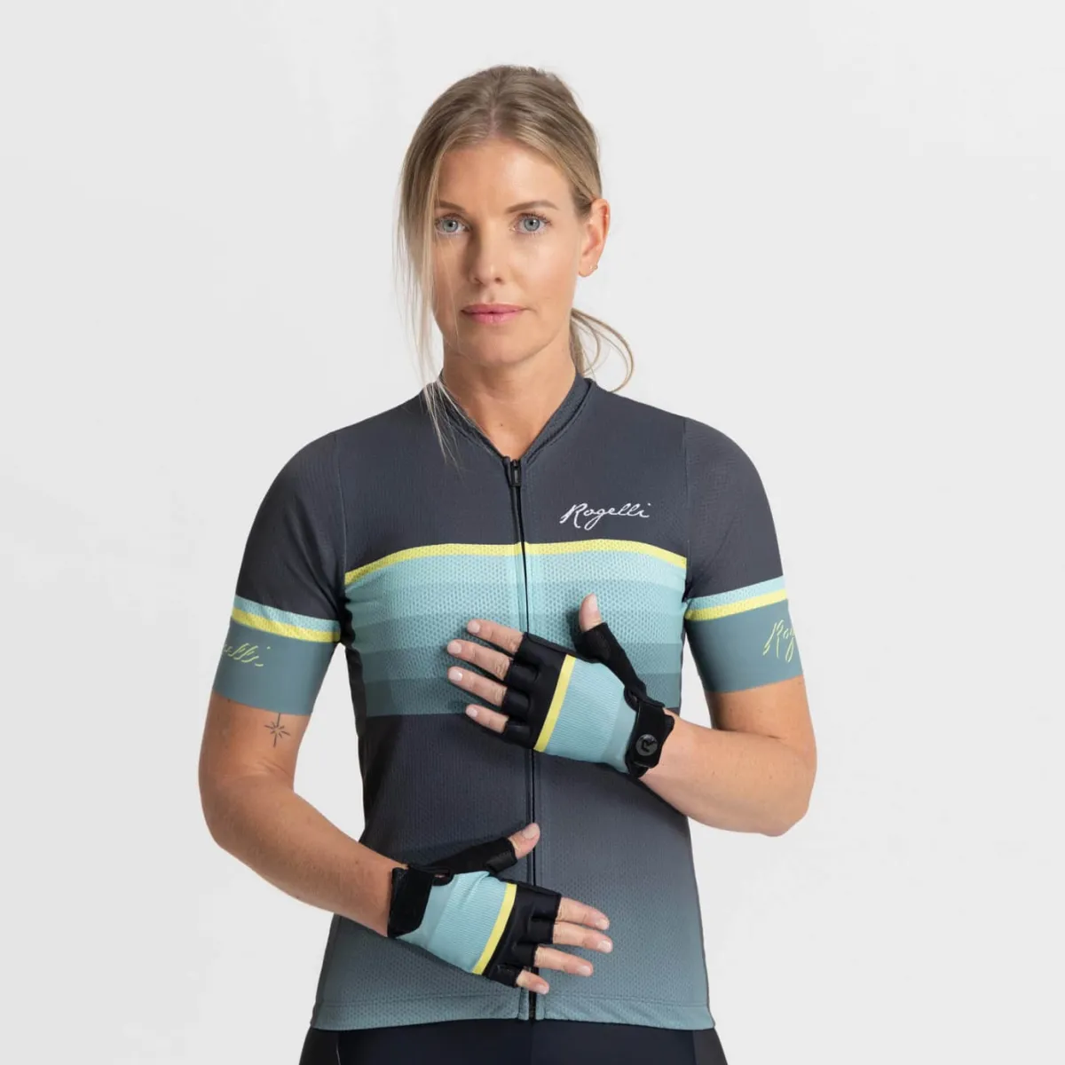 Rogelli Łyżworolki | Wszystkie Produkty<DamskierękawiczkiroweroweIMPRESSII,turkusowo-żółte