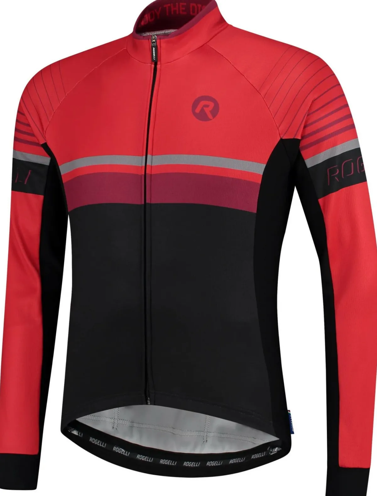 Rogelli Wyprzedaż | Wyprzedaż<KoszulkarowerowaHEROzdługimrękawem,czarno-czerwona