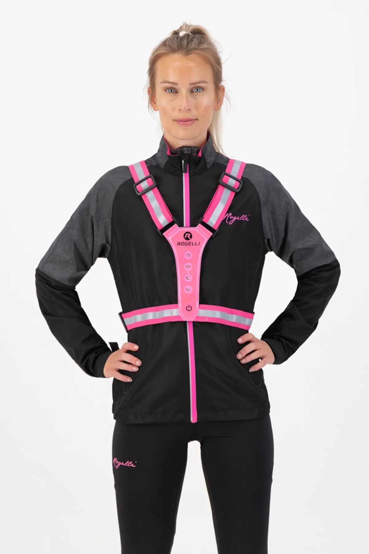 Rogelli Łyżworolki | Wszystkie Produkty<OstrzegawczakamizelkazdiodamiLED,odblaskoworóżowa