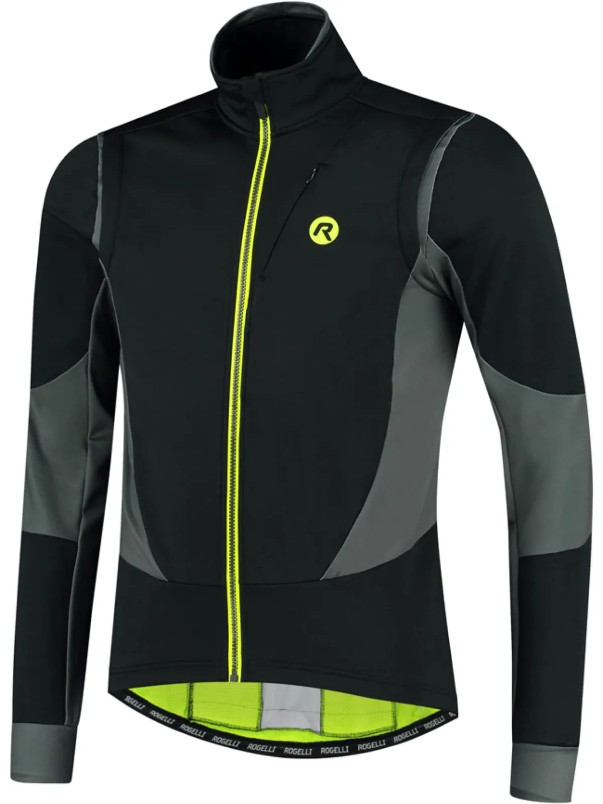 Rogelli Łyżworolki | Wszystkie Produkty<SoftshellowakurtkarowerowaBRAVEzoddychającymipanelami,czarno-szaro-odblaskowożółta