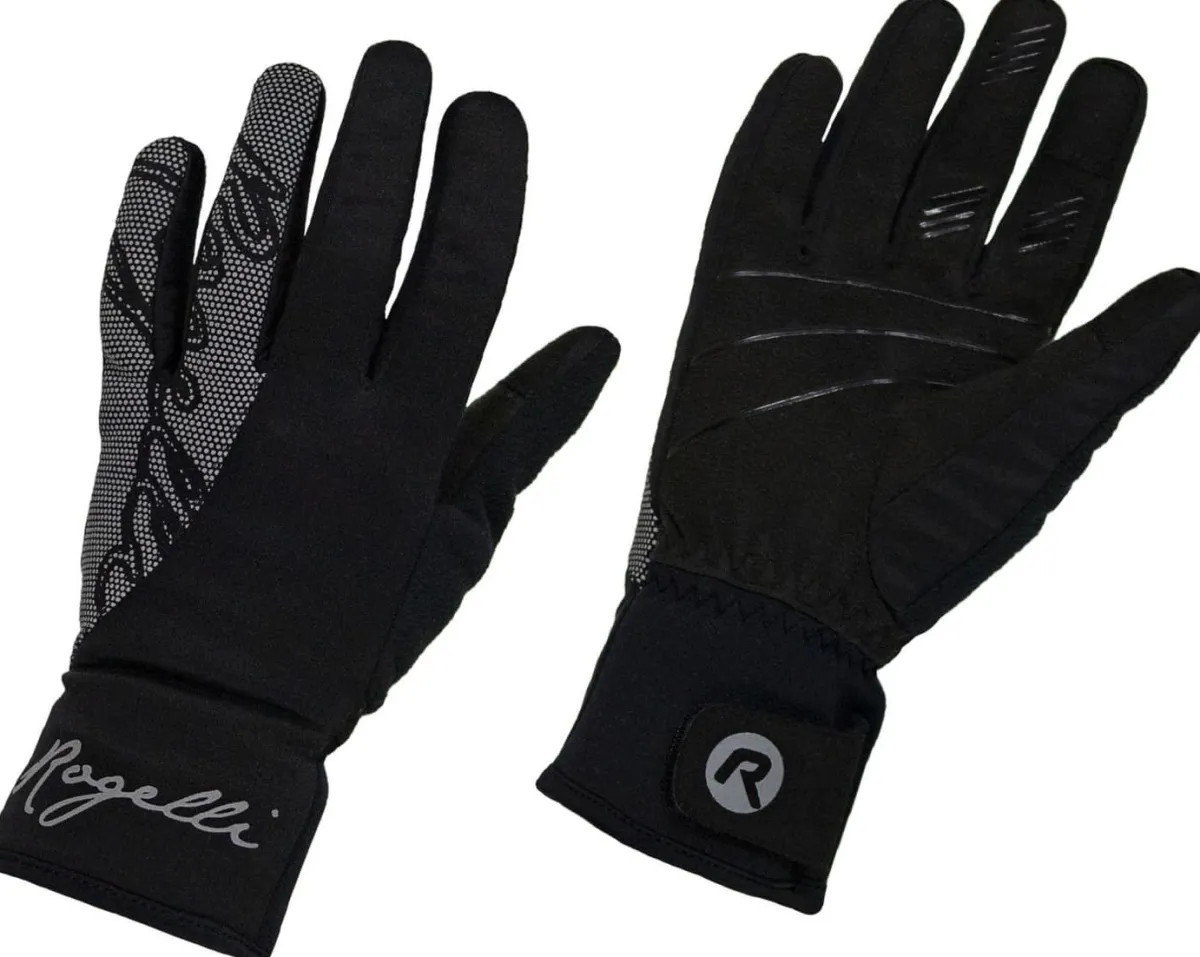 Rogelli Łyżworolki | Wszystkie Produkty<ZimowedamskierękawicesoftshelloweFLASHzdużymodblaskowymnadrukiem,czarne